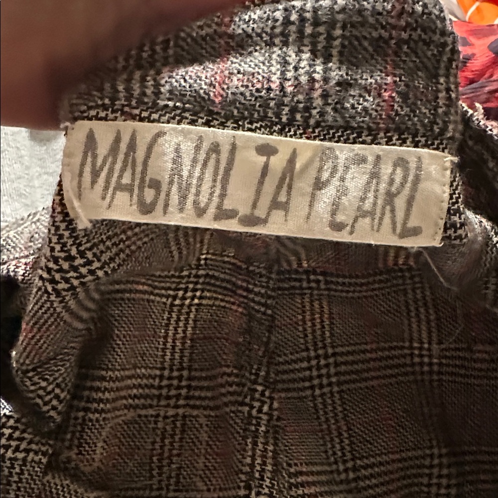 Magnolia Pearl Plaid pants with Red Accents - Picture 6 of 15